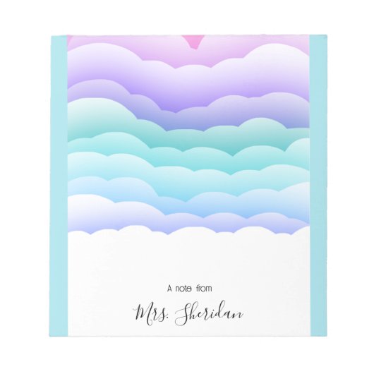 Pastel colors, Cute Sky Teacher Notepad ノートパッド (正面)