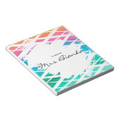 Pastel Colors Grid Rainbow Teacher Notepad ノートパッド (アングル)