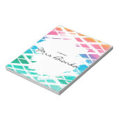 Pastel Colors Grid Rainbow Teacher Notepad ノートパッド (回転)