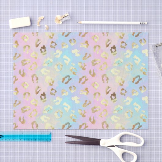 Pastel Colors Leopard Skin Bandana 薄葉紙 (クラフト)