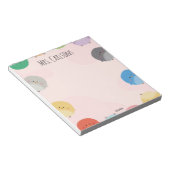 Pastel Colors Polka Dot Chicks Teacher Notepad ノートパッド (アングル)