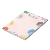 Pastel Colors Polka Dot Chicks Teacher Notepad ノートパッド (回転)