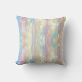 Pastel Colors Shimmering Iridescent Stripes Patter クッション