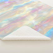 Pastel Colors Shimmering Iridescent Stripes Patter シェルパブランケット (3/4)