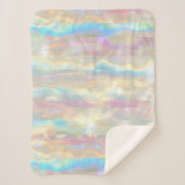 Pastel Colors Shimmering Iridescent Stripes Patter シェルパブランケット (正面)