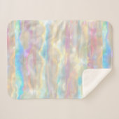 Pastel Colors Shimmering Iridescent Stripes Patter シェルパブランケット (正面(横))