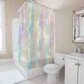 Pastel Colors Shimmering Iridescent Stripes Patter シャワーカーテン (インサイチュ)