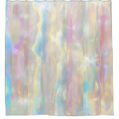 Pastel Colors Shimmering Iridescent Stripes Patter シャワーカーテン (正面)