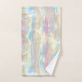 Pastel Colors Shimmering Iridescent Stripes Patter バスタオルセット (ハンドタオル)