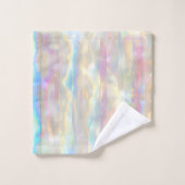Pastel Colors Shimmering Iridescent Stripes Patter バスタオルセット (ウォッシュタオル)