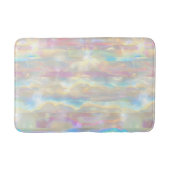 Pastel Colors Shimmering Iridescent Stripes Patter バスマット (正面)