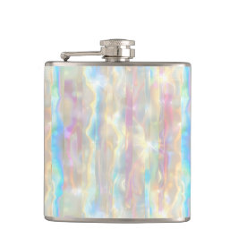 Pastel Colors Shimmering Iridescent Stripes Patter フラスク