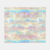 Pastel Colors Shimmering Iridescent Stripes Patter フリースブランケット (正面(横))