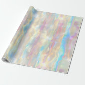 Pastel Colors Shimmering Iridescent Stripes Patter ラッピングペーパー (アンロールド)