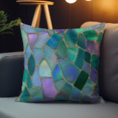 Pastel colors stained glass mosaic pattern クッション
