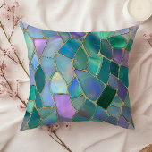 Pastel colors stained glass mosaic pattern クッション
