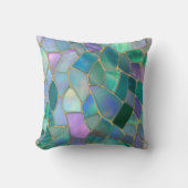 Pastel colors stained glass mosaic pattern クッション (正面)