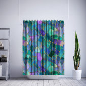 Pastel colors stained glass mosaic pattern シャワーカーテン