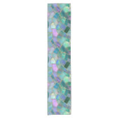 Pastel colors stained glass mosaic pattern ショートテーブルランナー (正面)