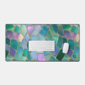 Pastel colors stained glass mosaic pattern デスクマット (キーボード&マウス)
