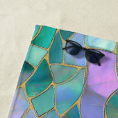 Pastel colors stained glass mosaic pattern ビーチタオル (インサイチュ)