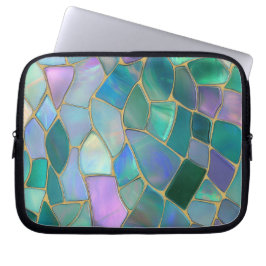 Pastel colors stained glass mosaic pattern ラップトップスリーブ