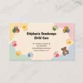 Pastel Colors & Teddy Bear - Child Care 名刺 (正面)