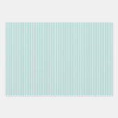 Pastel combination of Gray, Pink, Mint Stripes ラッピングペーパーシート (正面3)