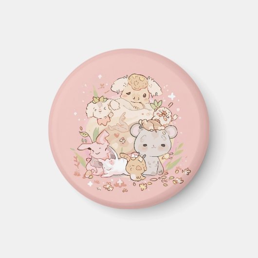 Pastel Companions in Bloom マグネット (正面)