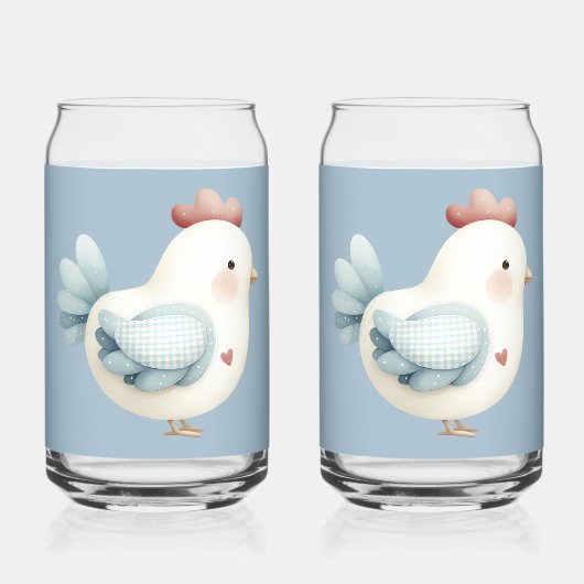 Pastel Cottagecore Chicken ガラス缶 (裏面)