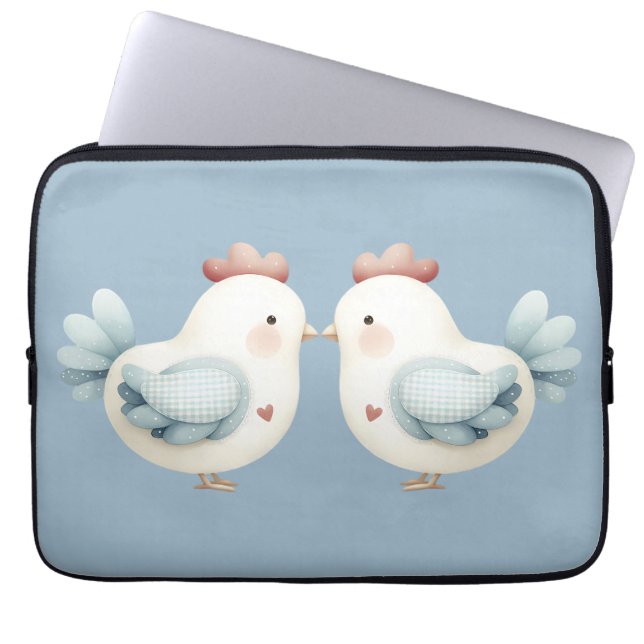 Pastel Cottagecore Chicken ラップトップスリーブ (正面)