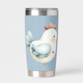Pastel Cottagecore Chicken 保温保冷タンブラー (背面)
