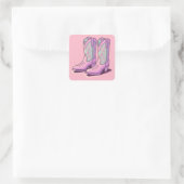 Pastel Cowgirl Boots Stickers スクエアシール (バッグ)