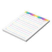 Pastel Crayons To Do List Personalize ノートパッド (回転)
