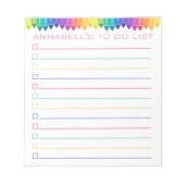 Pastel Crayons To Do List Personalize ノートパッド (正面)