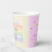 Pastel Cream Baby Shower Bear Airplane Text 紙コップ (左)