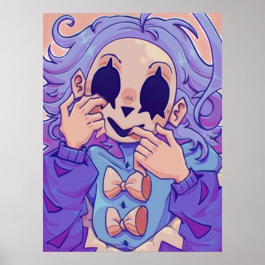 Pastel Creepy Cute Mask Girl Poster ポスター (正面)
