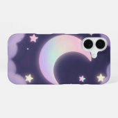 Pastel Crescent Moon and Stars Phone Case iPhone 16ケース (裏面横)