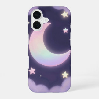 Pastel Crescent Moon and Stars Phone Case iPhone 16ケース