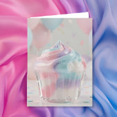 Pastel Crystal Cupcake Birthday  カード
