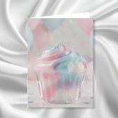 Pastel Crystal Cupcake Birthday  カード