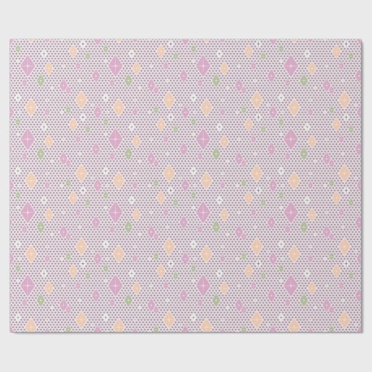 Pastel Crystal Star Pattern ラッピングペーパー (フラット)