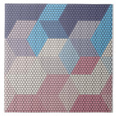 pastel cubes and hexagons pattern background タイル (正面)