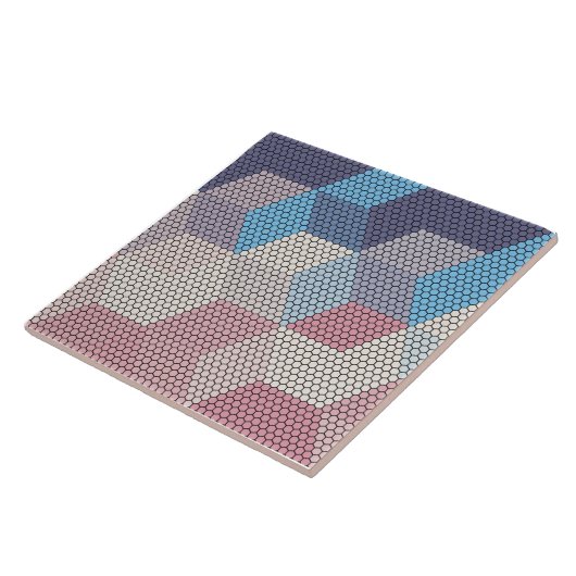 pastel cubes and hexagons pattern background タイル (側面)