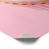 Pastel Cupcake Pattern on Pink ポスター (角)