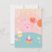 Pastel Cute Bunny Kids Birthday Party Invitation 招待状 (裏面)