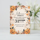 Pastel Cute Halloween Party Invitation – Editable 招待状 (スタンド正面)