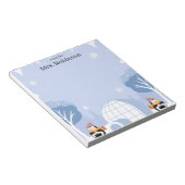 Pastel Cute Reindeer Christmas Teacher Notepad ノートパッド (アングル)