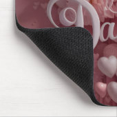 Pastel Dahlia Bloom Art with Hearts マウスパッド (コーナー)