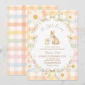Pastel Daisy Bunny Baby Shower Invitation 招待状 (正面/裏面)